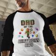 Dad Of The Birthday Boy Video Gamer Pixel Number Men Baseball Raglan Shirt