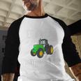 Dad Of The Birthday Boy Vintage Farm Tractor Party Family Men Baseball Raglan Shirt
