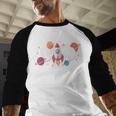 Dad Of The Birthday Boys Space Astronaut 1st Birthday Family Men Baseball Raglan Shirt