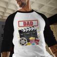 Dad Birthday Crew Movie Night Theme Matching Party Men Baseball Raglan Shirt