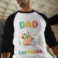 Dad Of The Birthday Girl Capybara Bday Party Family Men Baseball Raglan Shirt