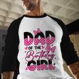 Dad Of The Birthday Girl Pink Family Birthday Girls Party Men Baseball Raglan Shirt