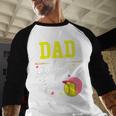 Dad Of The Birthday Girl Softball Player Theme B-Day Daddy Men Baseball Raglan Shirt