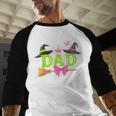Dad Of The Birthday Girl Witch Family Party Decorations Men Baseball Raglan Shirt