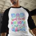 Dad Of The Birthday Mermaid Girl Family Matching Party Men Baseball Raglan Shirt