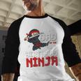 Dad Of The Birthday Ninja Daddy Party Best Father Boy Pop Men Baseball Raglan Shirt