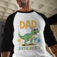Dad Of The Birthday Party Outfit Dinosaur Squad Daddy Men Baseball Raglan Shirt