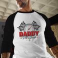 Dad Daddy Pit Crew Race Car Birthday Racing Party Men Baseball Raglan Shirt