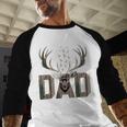Dad Deer Hunting Camo Father Hunters Buck Camouflage Nature Men Baseball Raglan Shirt