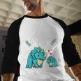 Dad To Be Dinosaur Baby Shower For Boy Men Baseball Raglan Shirt