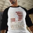 Im A Dad Grandpa And A Veteran Nothing Scares Me Veteran Men Baseball Raglan Shirt