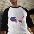 Dad Grandpa Veteran Nothing Scares Patriotic Veterans Day Men Baseball Raglan Shirt