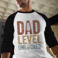 Dad Level Unlocked Father To Be New Daddy Men Baseball Raglan Shirt