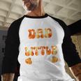 Dad Little Cutie Baby Shower Orange 1st Birthday Party Men Baseball Raglan Shirt