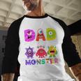 Dad Little Monster Kids 1st Birthday Party Family Monster Small Men Baseball Raglan Shirt