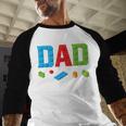 Dad Master Builder Building Bricks Blocks Family Set Parents Small Men Baseball Raglan Shirt