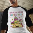Dad Of Miss Three-Esta Mexican Fiesta 3rd Birthday Outfit Men Baseball Raglan Shirt