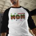 Dad And Mom Of The Birthday Boy Pixel Game Matching Family Men Baseball Raglan Shirt