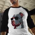 Dad Mom Cool Dog Sunglasses Pitbull Men Baseball Raglan Shirt