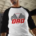 Dad Pit Crew Birthday Party Race Car Lover Racing Family Men Baseball Raglan Shirt