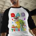 Dad Of The Three Rex 3Rd Birthday Boy Dinosaur T-Rex Men Baseball Raglan Shirt