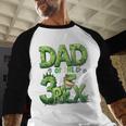 Dad Of The Three Rex Birthday Boy Dinosaur Family Matching Men Baseball Raglan Shirt