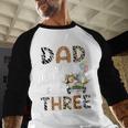 Dad Of The Wild And Three 3 Birthday Zoo Theme Safari Jungle Men Baseball Raglan Shirt