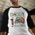 Daddy Of The 1 Year Old Football Lover 1st Birthday Boy Men Baseball Raglan Shirt Daddy Of The 1 Year Old Football Lover 1st Birthday Boy Men Baseball Raglan Shirt