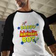 Daddy Of The Birthday Astronaut Boy Outer Space Theme Party Men Baseball Raglan Shirt