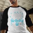 Daddy Of The Birthday Boy Dog Paw Bday Party Celebration Small Men Baseball Raglan Shirt