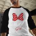 Daddy Of The Birthday Girl Cute Pink Bow Family Matching Men Baseball Raglan Shirt