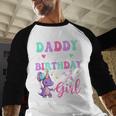 Daddy Of The Birthday For Girl Dinosaur T-Rex Party Family Men Baseball Raglan Shirt