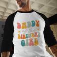 Daddy Of The Birthday Girl Groovy Themed Father Dad Men Baseball Raglan Shirt