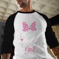 Daddy Of The Birthday Girl Pink Bow Birthday Family Matching Men Baseball Raglan Shirt