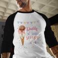 Daddy Dad Ice Cream Third Birthday Three Scoops Of Fun Men Baseball Raglan Shirt