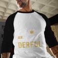 Daddy Of Mr Onederful 1st Birthday First One-Derful Matching Men Baseball Raglan Shirt