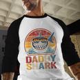 Daddy Shark Retro Shark Shirt Pajamas For Dad Dad Men Baseball Raglan Shirt
