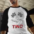 Daddy Of The Two Fast Second Birthday Racing Car Family Men Baseball Raglan Shirt