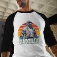Dadzilla The Rad Dad Kaiju Vibes Men Baseball Raglan Shirt