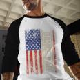 Dance Dad US American Flag Shirt Dancer Dancing Father Men Men Baseball Raglan Shirt