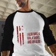 Daughter Gun Shovel Alibi Mom Dad Guns Joke -ON Back Men Baseball Raglan Shirt Daughter Gun Shovel Alibi Mom Dad Guns Joke -ON Back Men Baseball Raglan Shirt