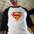DC Comics Superman Father's Day Super Dad Logo Men Baseball Raglan Shirt