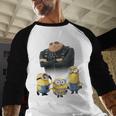 Despicable Me Minions Father's Day 1 Dad Cardboard Sign Men Baseball Raglan Shirt