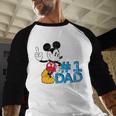 Disney Mickey Mouse Father's Day 1 Dad Men Baseball Raglan Shirt
