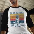 Dog Golden Dad Vintage Golden Retriever Dad Small Men Baseball Raglan Shirt