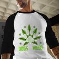 Dogs And Weed Dad Mom Dog Lover Cannabis Marijuana For Men Women Men Baseball Raglan Shirt