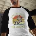 Easily Distracted Duck Hunting Dad Hunter Son Daughter Men Baseball Raglan Shirt