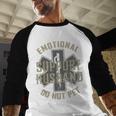 Emotional Support Husband Do Not Pet Dad For Men Men Baseball Raglan Shirt