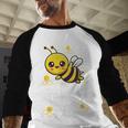 Family Bee Shirts Dad Daddy First Bee Day Outfit Birthday Men Baseball Raglan Shirt