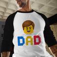 Family Dad Master Builder Building Bricks Blocks Fathers Day Men Baseball Raglan Shirt